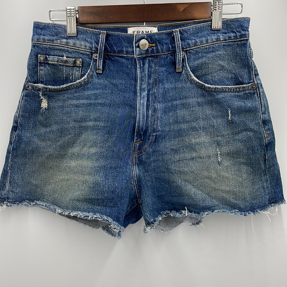 FRAME DENIM LE VINTAGE SHORT DISTRESSED JEAN SHORTS SIZE 28